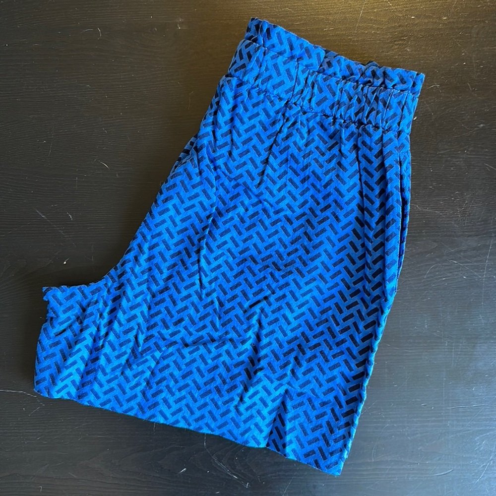 NWT - Banana Republic Royal Blue & Navy Patterned Shorts w/Front Pockets - XS
